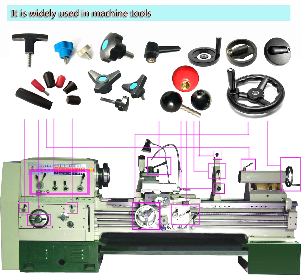 CNC Machine Corrugated Handwheels Bolts with Plastic Handle